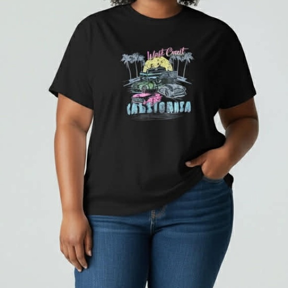 social editions Tops - Social Edition Size 3X Black Graphic T-Shirt California